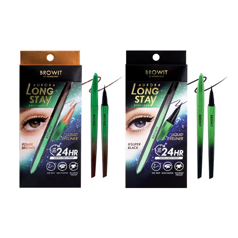 บราวอิท น้องฉัตร อายไลเนอร์ เส้นเล็ก กันน้ำ 0.5g Browit Aurora Long Stay / Ultra Fine Eyeliner ราคา ถูกที่สุด ดีลบีเคเค แกลเลอรีภาพที่ 4