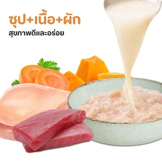 【CAT&DOG】แมวซุปแมวเปียก 85 กรัมเนื้อปลาแซลมอนเนื้อไก่ปลาทูน่าสีทองแครอทฟักทองอาหารลูกแมวเพื่อสุขภาพ