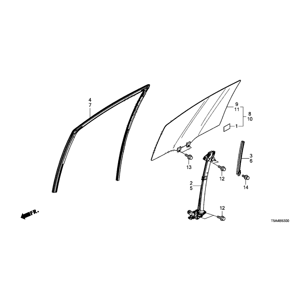 Honda Jazz GK ยางร่องกระจก ยางขอบกระจกประตู Door Glass Run Channel Honda Jazz 2014 - on แท้เบิกศูนย์