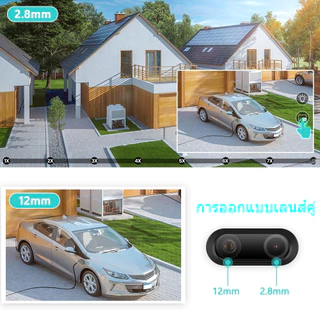 icam365 กล้องวงจรปิด 4K 8MP WIFI เลนส์คู่ ดูพร้อมกันได้ สี Full HD 8 ล้านพิกเซล กันน้ำ ติดตามการเคล