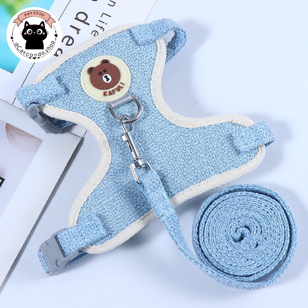 🌵 สายจูงแมวรัดอก สายจูงแมว สำหรับสัตว์เลี้ยง ลายหมี ฟรีไซส์ 6-12กก. พร้อมสายจูง 🌵 - รูปที่ 7