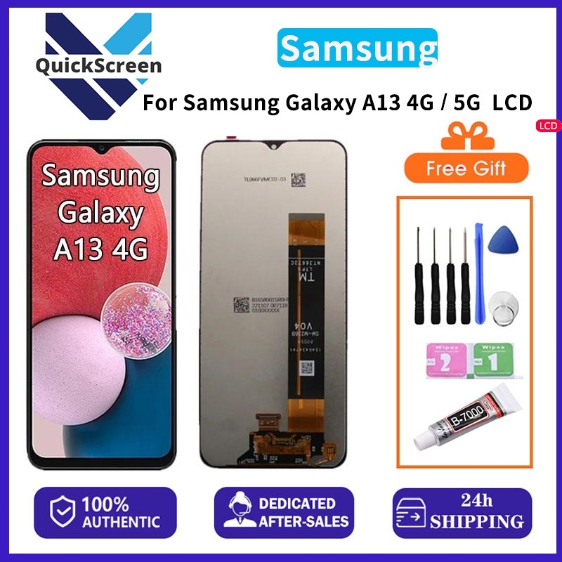 [QuickScreen]หน้าจอ LCD ต้นฉบับสำหรับ Samsung Galaxy A13 4G / 5G A135F A135M A136 พร้อมเครื่องมือถอด