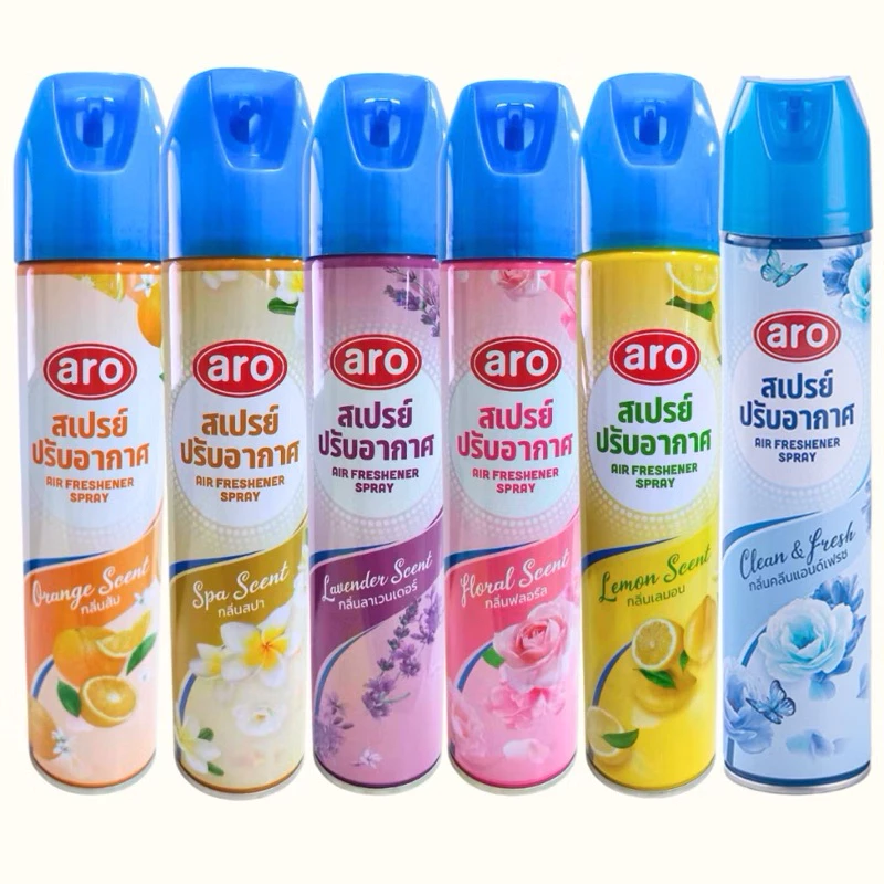 สเปรย์ปรับอากาศ ตรา ARO ขนาด 300 ml มีหลายกลิ่นให้เลือกทั้งหมด 6 กลิ่น