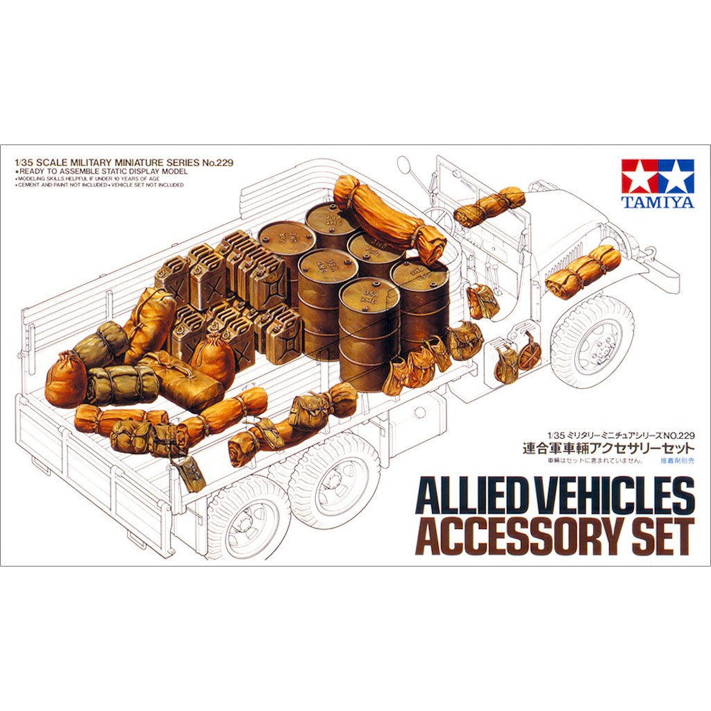 TAMIYA 35229 ชุดประกอบจำลองมาตราส่วน 1:35 ALLIED VEHICLES ACCESSORY SET ต้องไปสร้างและทำสีเอง