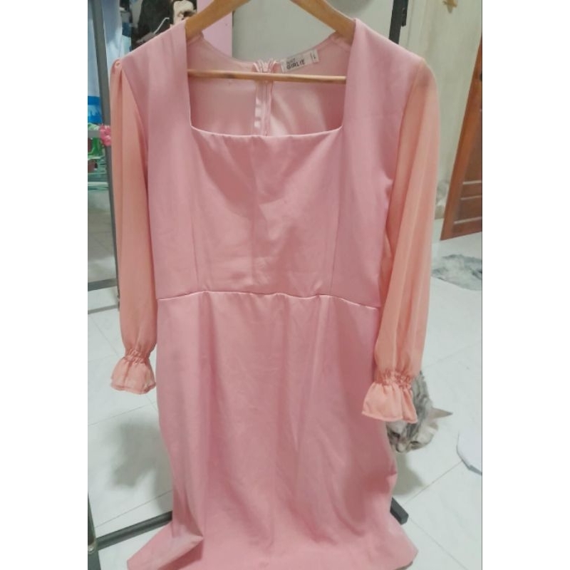 เดรสชมพู size L ป้าย just girlie มีตำหนิรอยรีดค่ะ โละตู้จ้าขอคนรับได้นะ