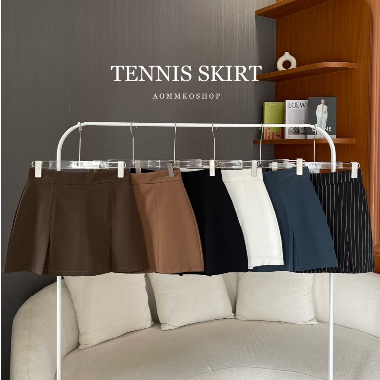 Tennis Skirt กระโปรงกางเกงเทนนิส (มีซับในทั้งตัว) ผ้าเปเป้ งานไซส์ Size S-3XL สาวอวบใส่ได้ AOMMKOSHO