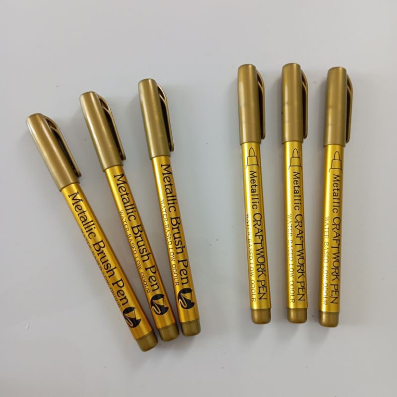 ปากกาเมทัลลิค สีทอง ปากกาวาดยันต์ หัวปากกา/หัวพูกัน เจิมบ้านเจิมรถเจิมมือ เสริมสิริมงคล
