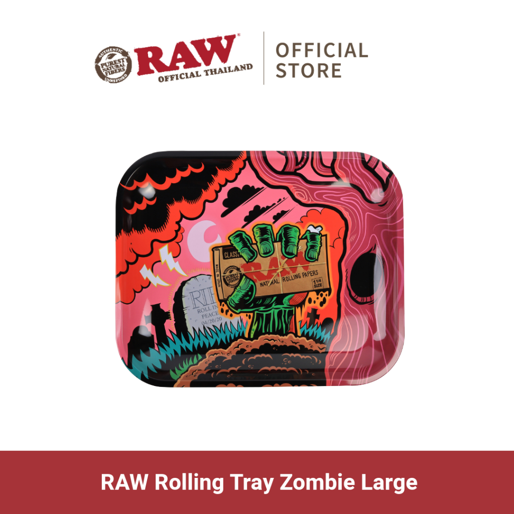 ถาดโรล RAW Rolling Tray รุ่น Zombie กว้าง 27.5 ซม ยาว 34 ซม. ไซส์ L คุณภาพดีจาก Raw Thailand