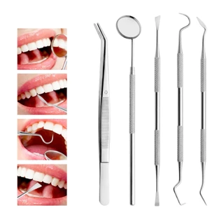 อุปกรณ์ทำความสะอาดฟัน ชุดขูดหินปูน ชุดเครื่องมือทันตกรรม Clean tooth สำหรับแซะฟัน ขูดลิ้น พร้อมกล่อง simplethailand