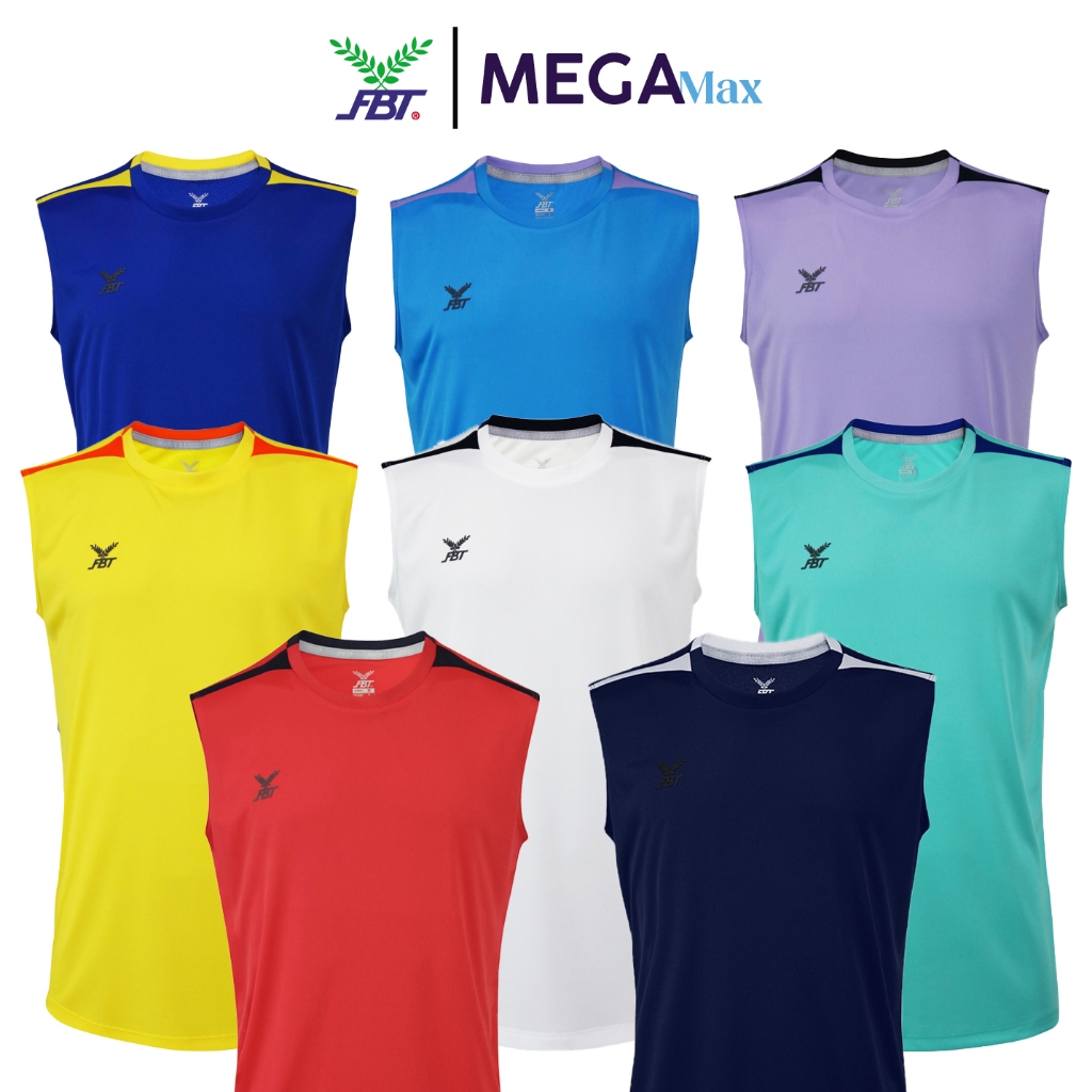 เสื้อแขนกุด FBT B2I218 เสื้อกีฬา ตัดต่อไหล่ ไซส์ S-6XL