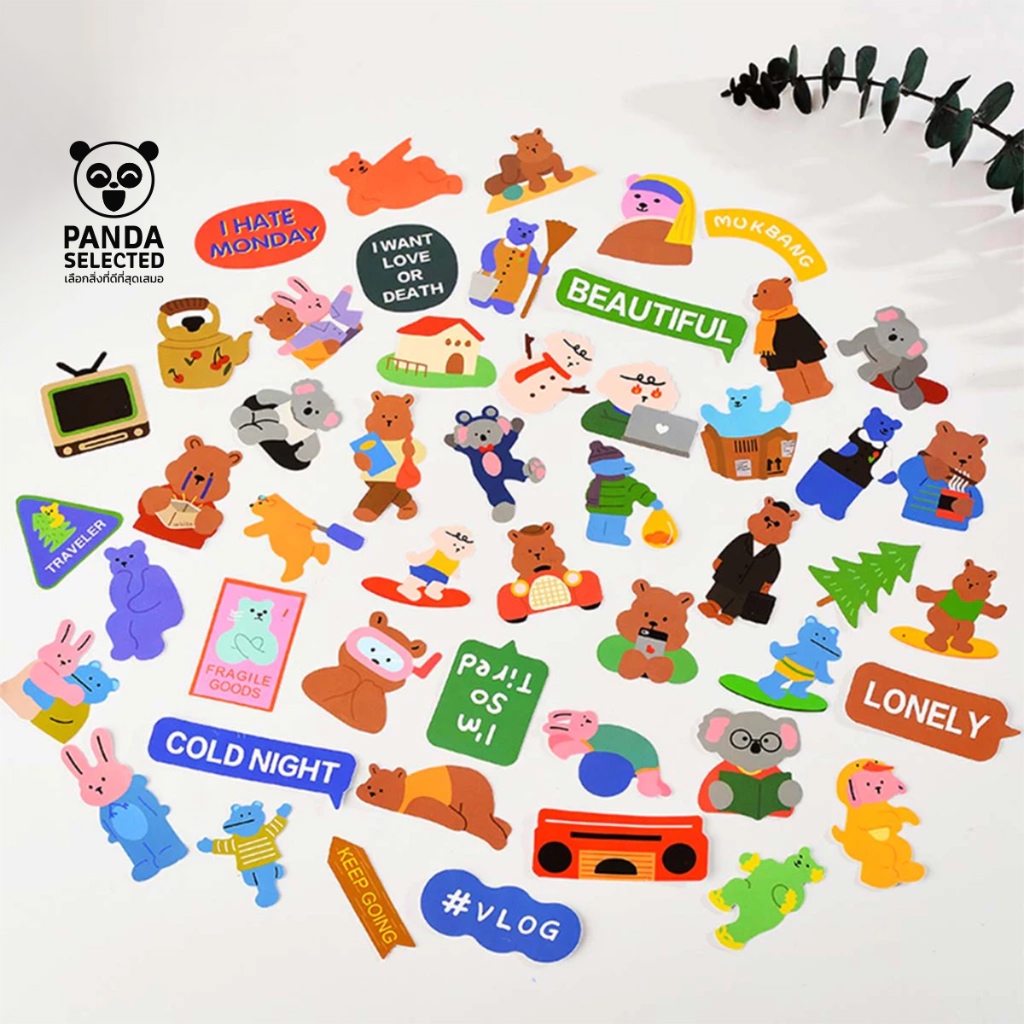 Sticker Bear สติกเกอร์ ลายหมี สำหรับตกแต่งโน็ตบุ๊ค แล็ปท็อป  แท็บเล็ต เคสโทรศัพท์