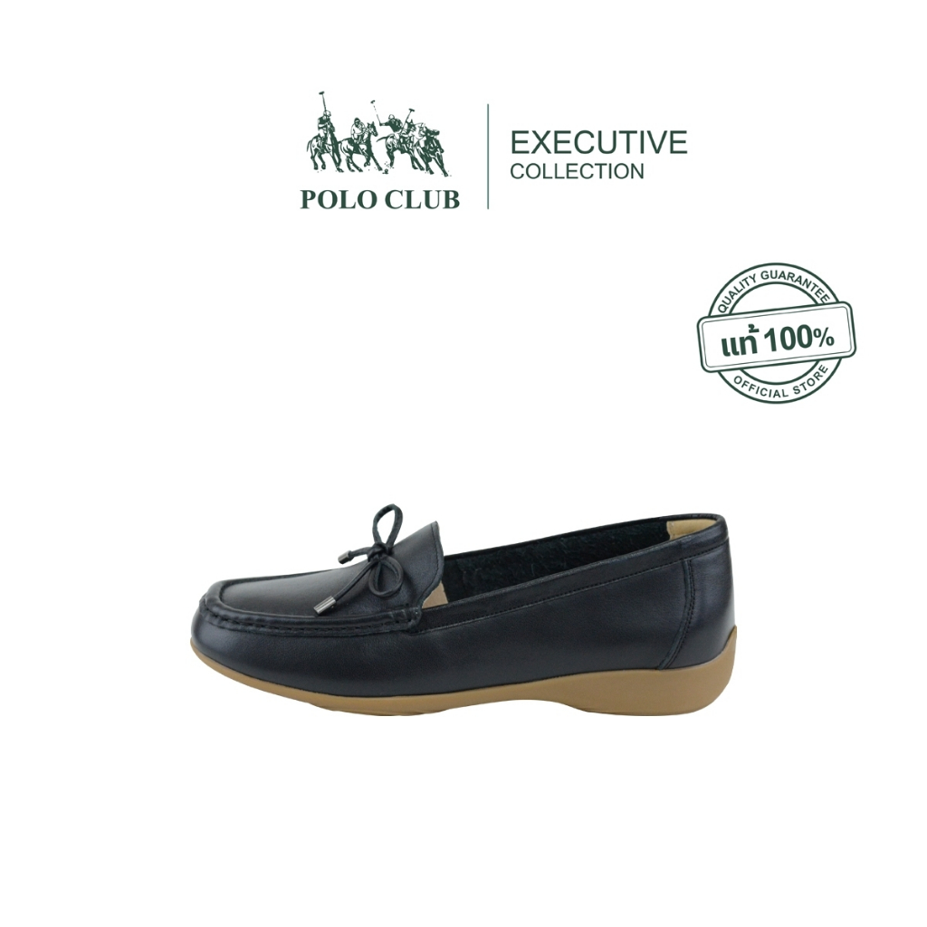 POLO CLUB รองเท้าหนัง รุ่น EX-1969 สีดำ | รองเท้าคัทชูผู้หญิง
