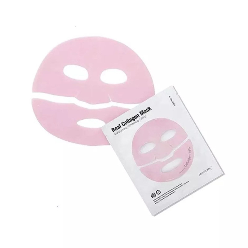 Meditime Neo Real Collagen Maskตัวนี้เชียร์ค่ะโมเลกุลต่ำซึมสู่ผิวชั้นลึกและมีคอลลาเจน76%