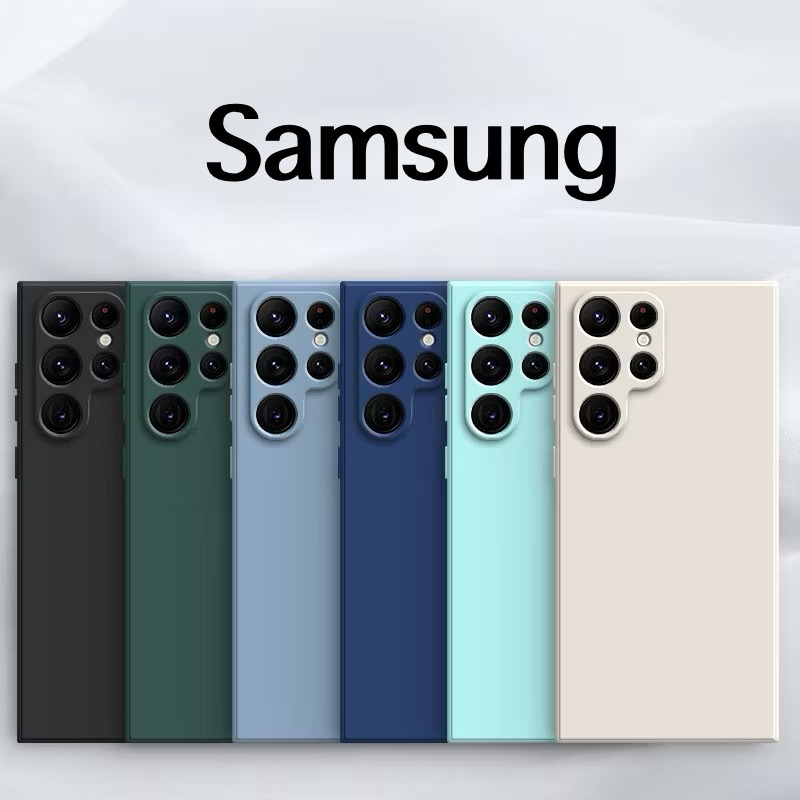 เคสสีพาสเทลใช้สำหรับ Samsung S25Ultra/25Plus/S25/S24Ultra/S24Plus/S24/S23Ultra/S23Plus/S23 กันกล้อง/เรียบหรู