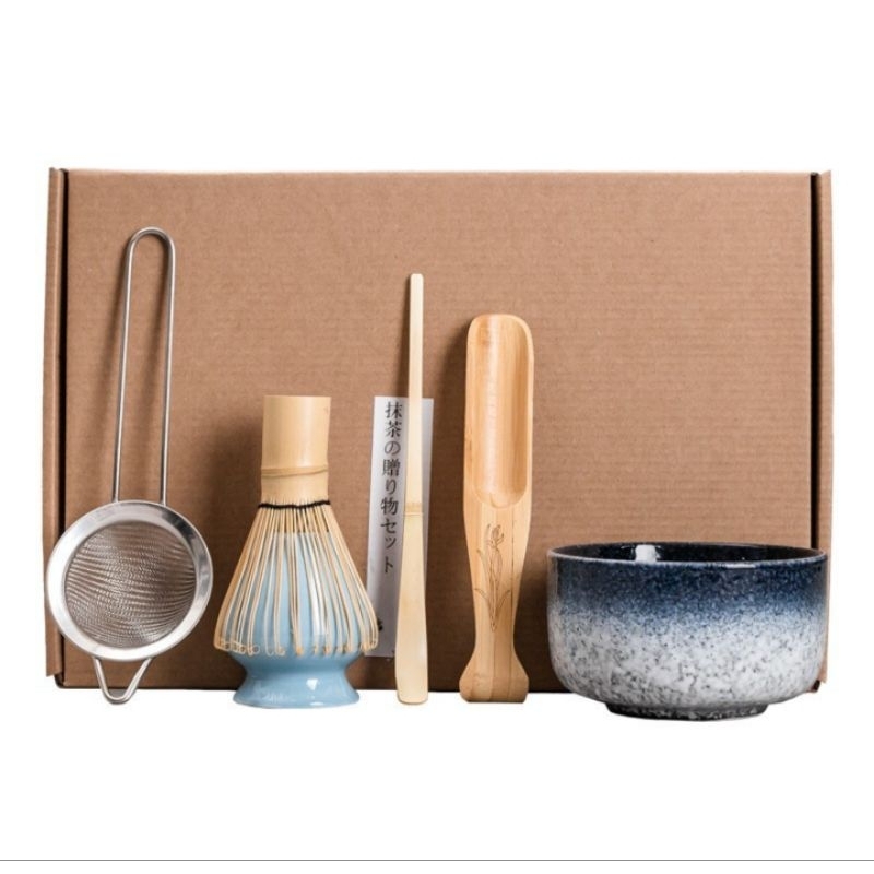 ชุดถ้วยชงมัทฉะ ครบชุด อุปกรณ์พร้อมชงมัทฉะ 6 ชิ้น/ 1 set