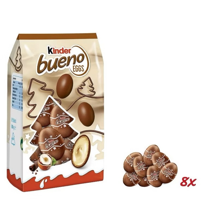 Kinder Bueno Eggs 1 ห่อ มี 8 ลูก น้ำหนัก 80 กรัม