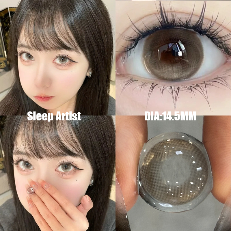 CODจัดส่ง1-3วัน คอนแทคเลนส์สำหรับนักเรียน คอนแทคเลนส์สีน้ำตาล 2ชิ้น ใส่ได้ 12เดือน จัดส่งทันที 14.0/