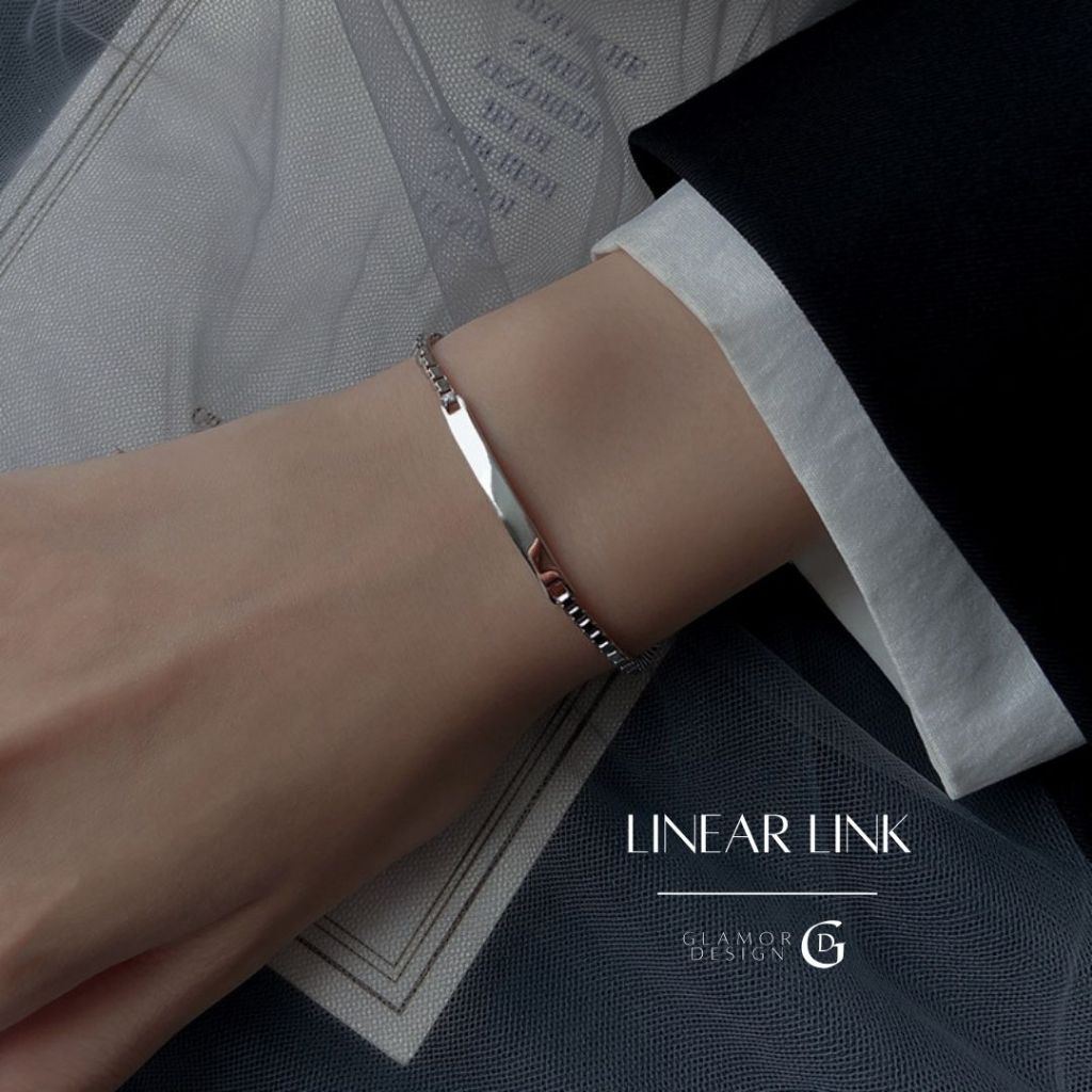 GLAMOR✨กำไล Linear Link สร้อยข้อมือเงินแท้ กําไลข้อมือเงิน สร้อยข้อมือแฟชั่น กําไลเงิน ข้อมือ