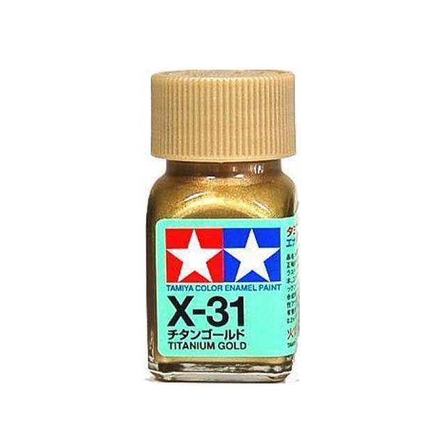 TAMIYA Enamel Color X-31 Titanium Gold สีสูตรน้ำมัน ขนาด 10 ml.