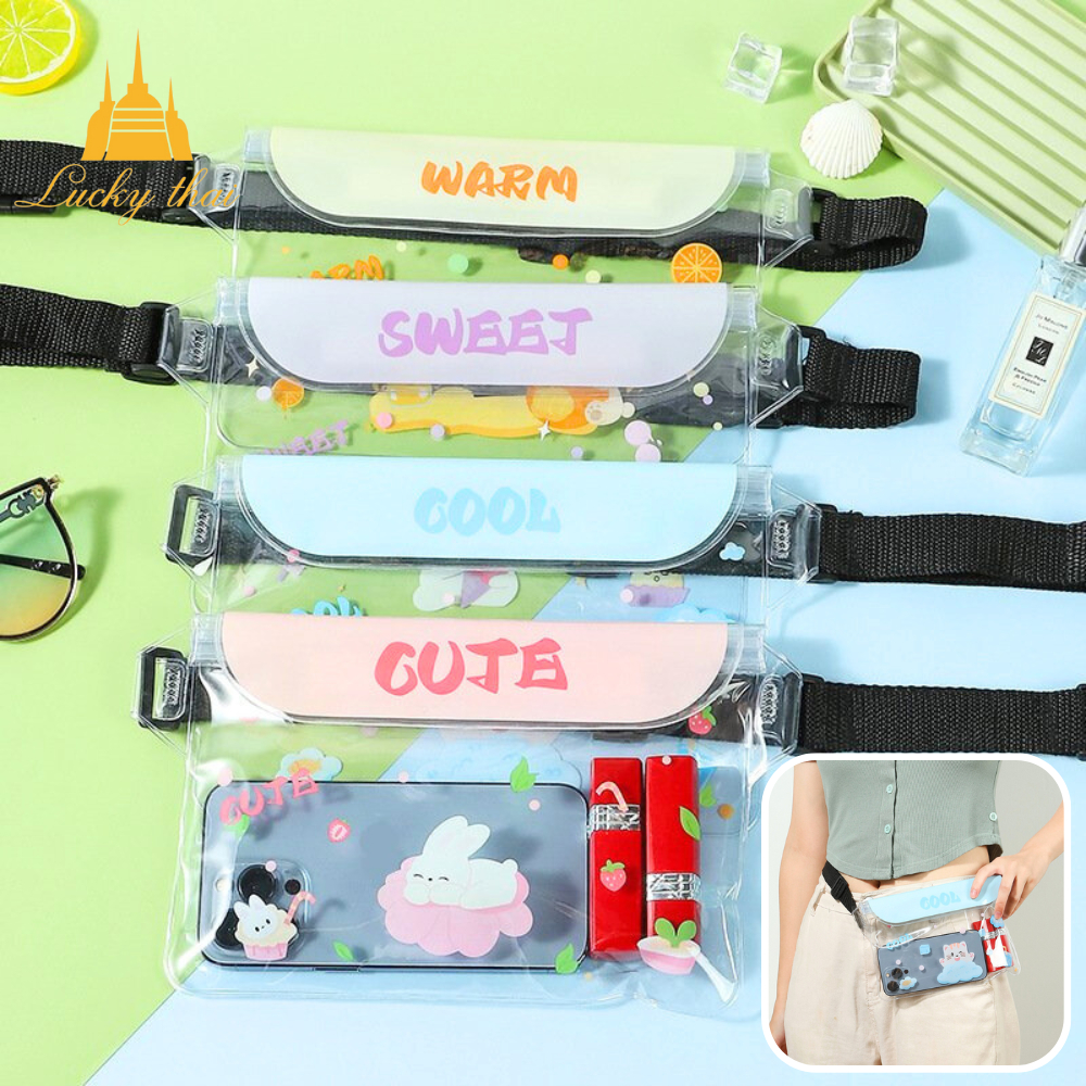 luckythai กระเป๋ากันน้ำ สำหรับใส่มือถือ ซองกันน้ำเล่นสงกรานต์ กระเป๋ากันน้ำ สะพายข้างได้ ปรับสายได้ สินค้า