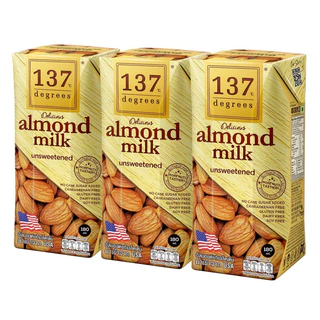 (ยก2ลัง) นมอัลมอนด์สูตรไม่เติมน้ำตาลขนาด 180มล. 180 ml x pack of 3x12 (Almond Milk Unsweetened 137 Degrees)