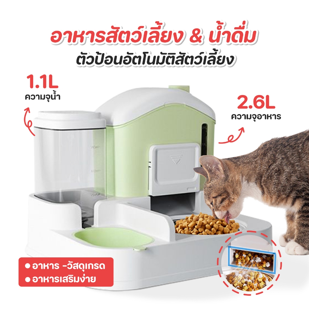 TUBI ชามอาหารสัตว์เลี้ยง ชามอาหารแมว กระปุกสุญญากาศ กล่องใส่อาหารแมว ของใช้สัตว์เลี้ยง