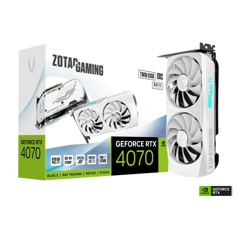 VGA ZOTAC GAMING RTX4070 TWIN EDGE OC WHITE EDITION 12GB (การ์ดจอมือสอง)