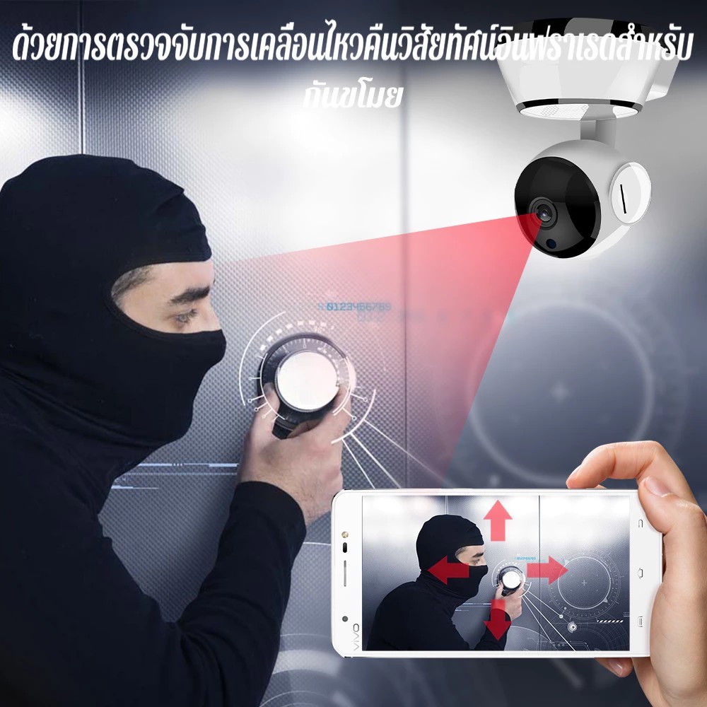 【ซื้อ 1 แถม 1 กล้องวงจร CCTV】Camera 4.0ล้านพิกเซลกล้องวงจรปิดไร้สาย Full HD กล้องวงจรปิด night vision การตรวจจับการเคลื