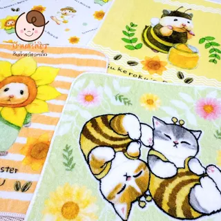 ผ้าเช็ดหน้า ||20x20|| 💕แมว ฉลาม💕 ผ้าเช็ดหน้าเด็ก ลายการ์ตูน แมวฉลาม แฮมเตอร์ พร้อมส่ง เลือกลายได้