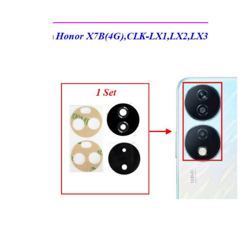 ชุดกระจกเลนส์กล้อง Huawei Honor X7V(4G),CLK-LX1,  CLK-LX2,CLK-LX3(1 Set)