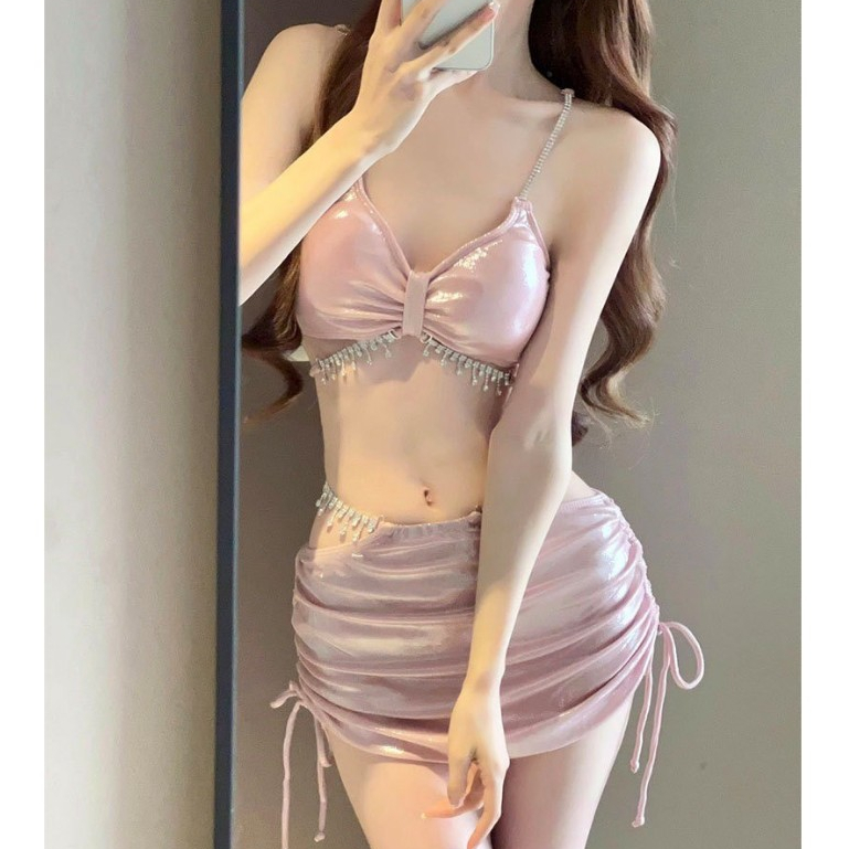 SWIM🍋‍🟩 ชุดบิกีนี่  ชุดวายน้ำเซ็กซี่ งานสวยตกแต่งสายคาด บิกีนี่สุดน่ารัก มีไซซ์ ผ้ายืดใส่สบาย แห้งไวใส่สวยมาก🍋‍🟩