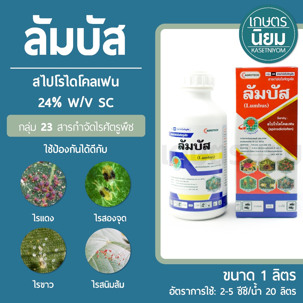ลัมบัส (สไปโรไดโคลเฟน 24% W/V SC) *ขนาด 1 ลิตร* สารกลุ่มเดียวกับโอเบรอน