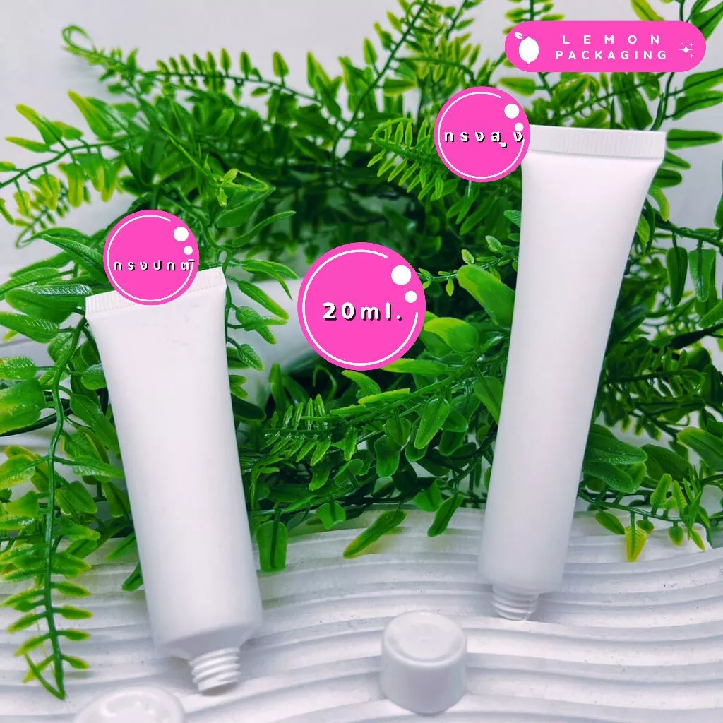 ✨[พร้อมส่งจากไทย]✨ หลอดโฟมเกลียวสั้น + ฝาเกลียว 10 20 30 50 80 100 150 ml  สีขาวด้าน หลอดคุณภาพดีเกรดนำเข้า  🧴✨จ. thumbnail 7
