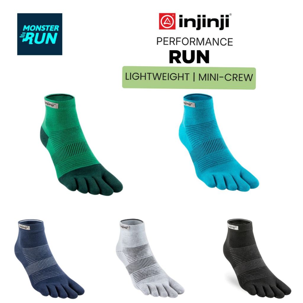 ถุงเท้าวิ่งแยกนิ้ว Injinji Run Lightweight Mini Crew Unisex