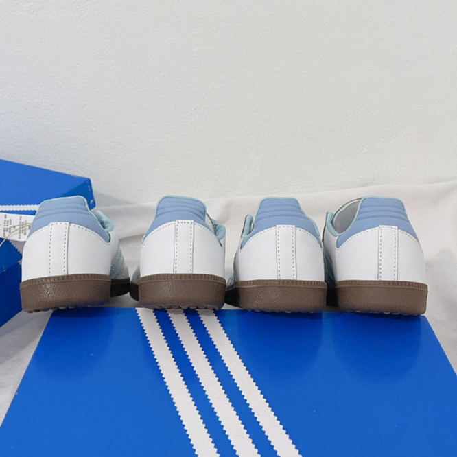 ✅(ของแท้พร้อมส่ง)✅ 🍒ของแท้ 100 %🎉 adidas originals Samba OG B75806 ID2055 สีขาว - ฟ้า