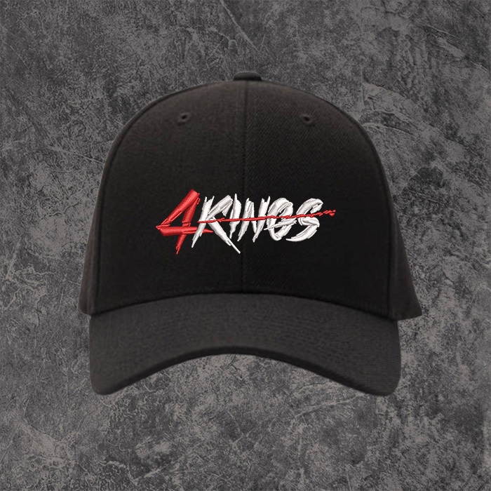 หมวกแคบสีดำ งานปัก 4Kings2