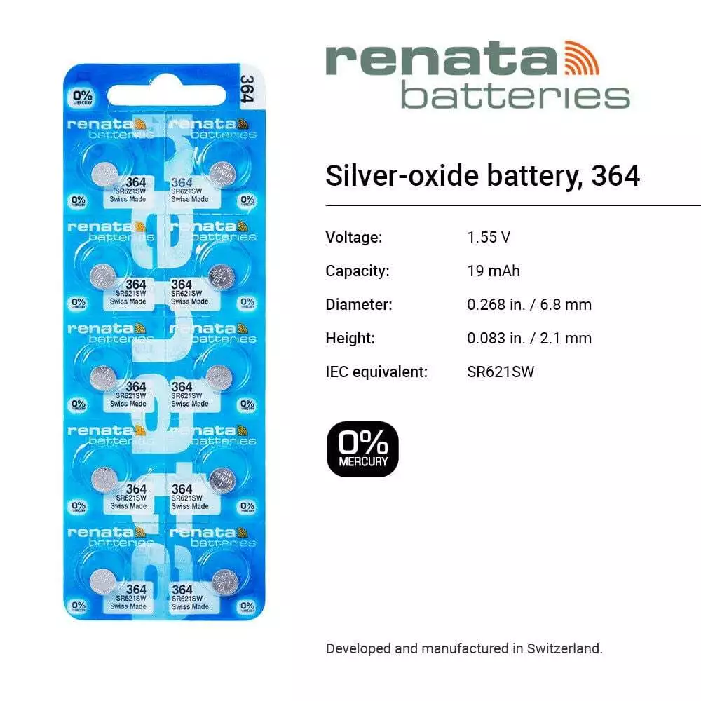 ถ่านนาฬิกา RENATA 364 SR621SW 1.55V thumbnail 4