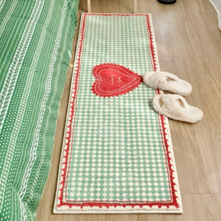 พร้อมส่ง🌷 พรม My Heart ลายตารางหัวใจ พรมลายน่ารัก สไตล์เกาหล…