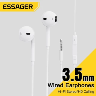 Essager Samsung คอมพิวเตอร์พีซีเฮดโฟนแบบมีสายอินเอียร์3.5มม. พร้อมไมโครโฟนสำหรับ Xiaomi เรดมี่หูฟังหูฟังสมาร์ทโฟน