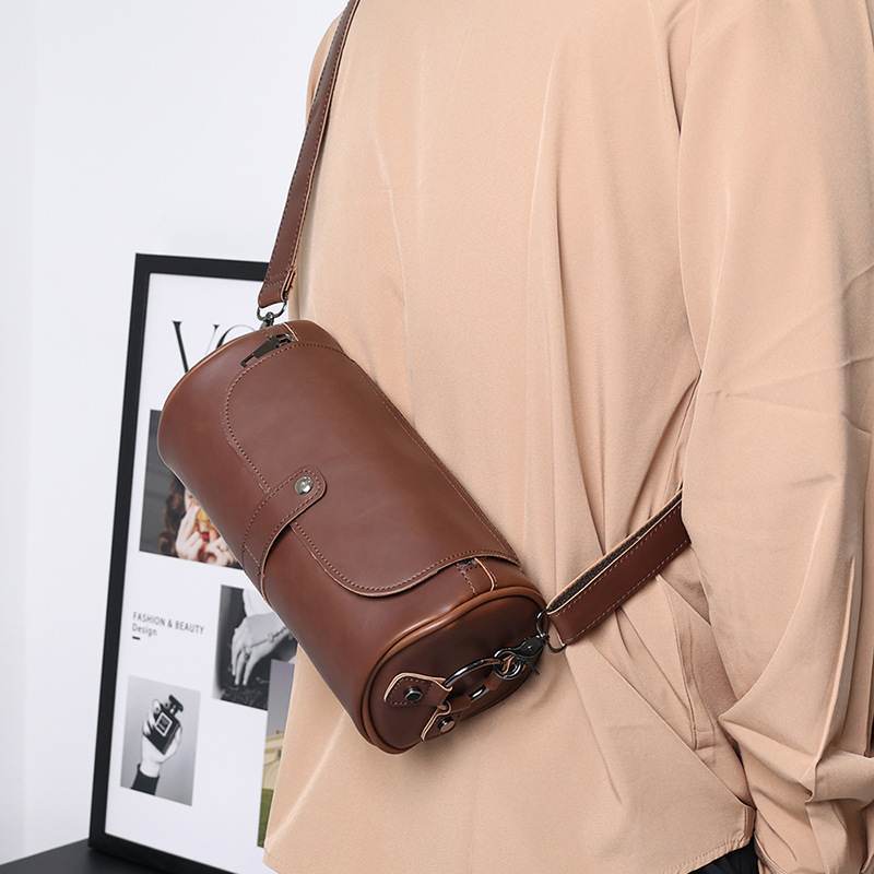 (ส่งจากไทย)กระเป๋าสะพายไหล่ ทรงกระบอก คุณภาพสูง แฟชั่นแนวสตรีท - รูปที่ 2