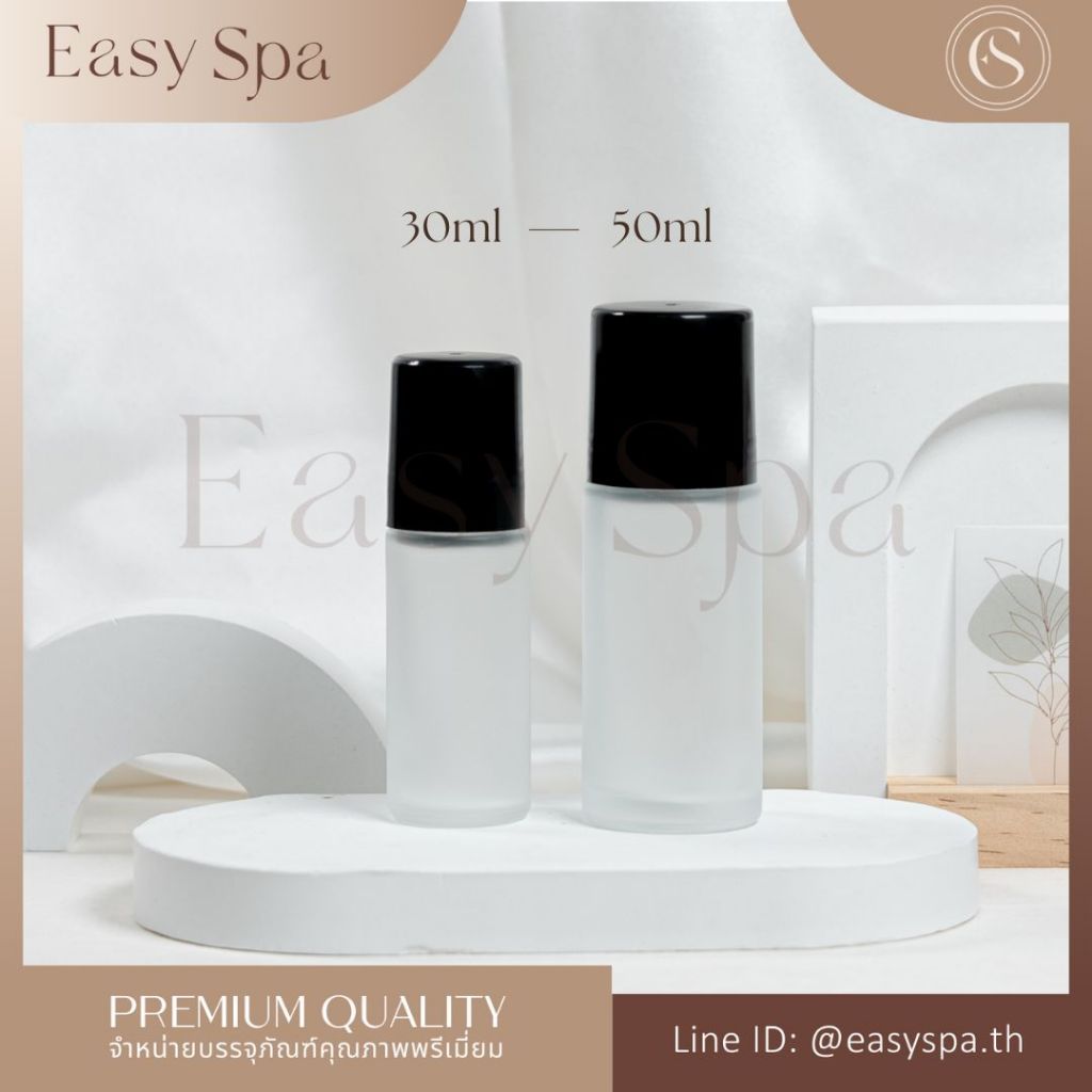 ขวดแก้วหนา ลูกกลิ้งหัวใหญ่ 20ml 30ml 50ml ขวดโรลออนใหญ่ ขวดน้ำมันนวด essential oil bottle aroma oil ขวดลูกกลิ้งสมุนไพร