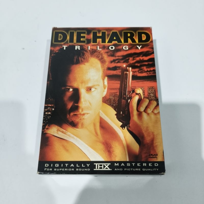 DVD ลิขสิทธิ์แท้ boxset die hard 3 ภาค สภาพสวยใสเหมือนมือหนึ่งเป็นบล็อกปั๊มเก่าไม่มีไทย บ๊อกนอก