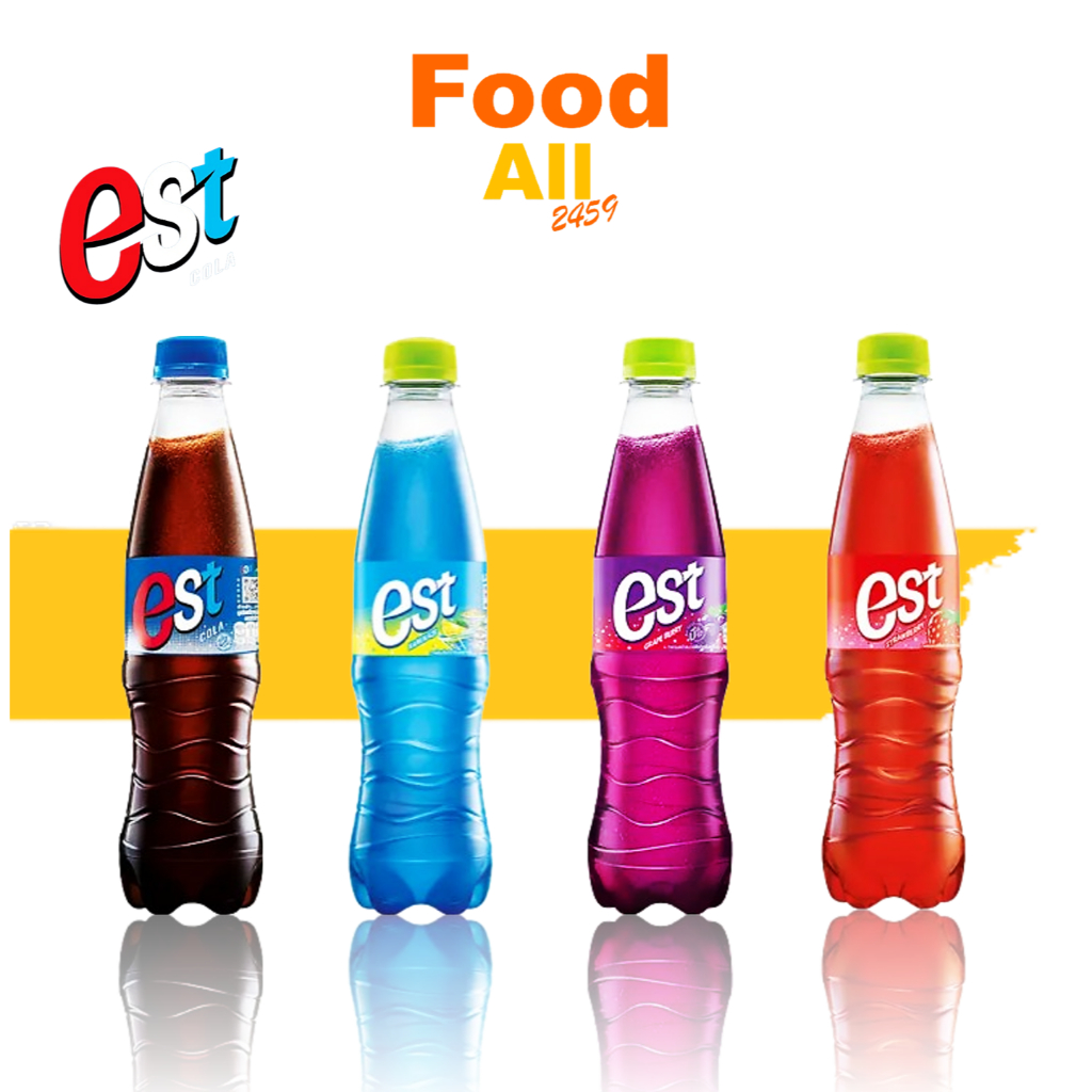 Est cola เอสโคล่า, สตอเบอร์รี่, องุ่น, คามิกาเซ่ไลม์ ขนาด 360 มล. จำนวน 6 และ 12 ขวด