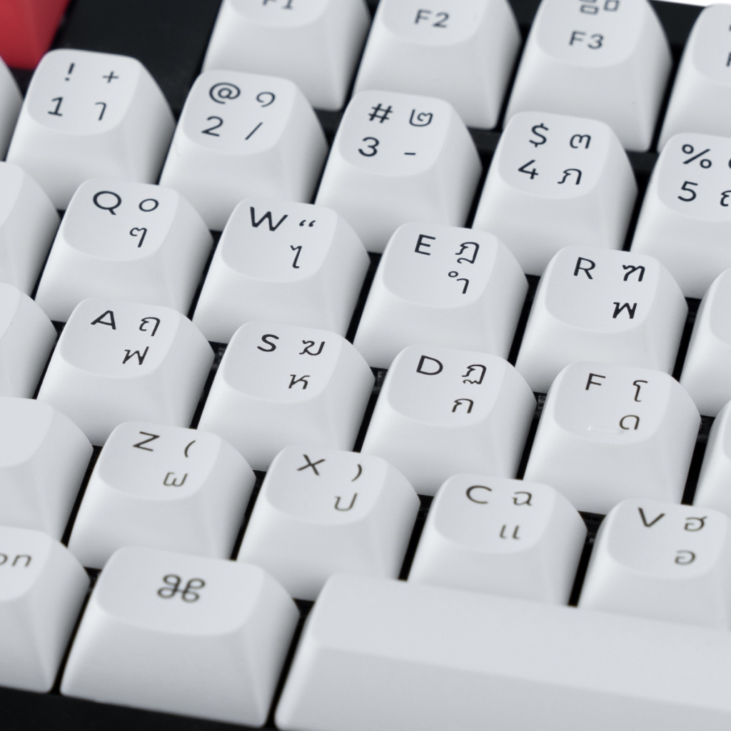 Keychron Keycap set คีย์แคป Double - Shot Black & White Keycap set