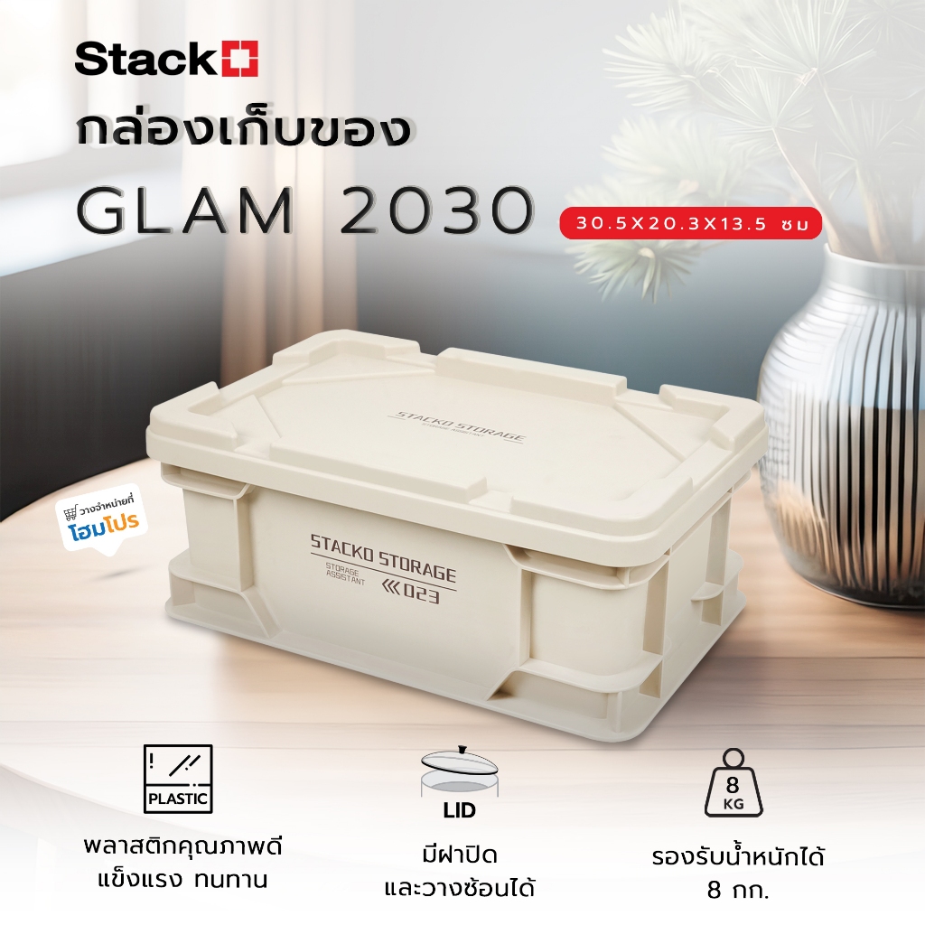STACKO กล่องเก็บของ GLAM 2030 30.5X20.3X13.5 ซม. สีเบจ จัดส่งโดย HomePro - รูปที่ 6