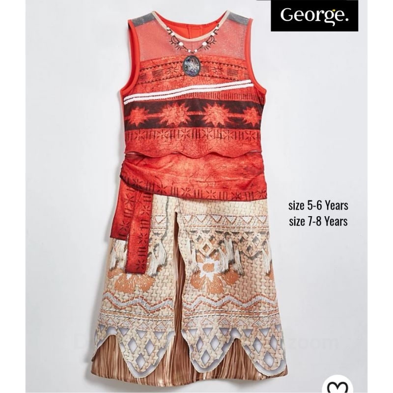 ชุดคอสตูมโมอาน่า Moana จาก อังกฤษ :  Disney Moana Fancy Dress Costume 