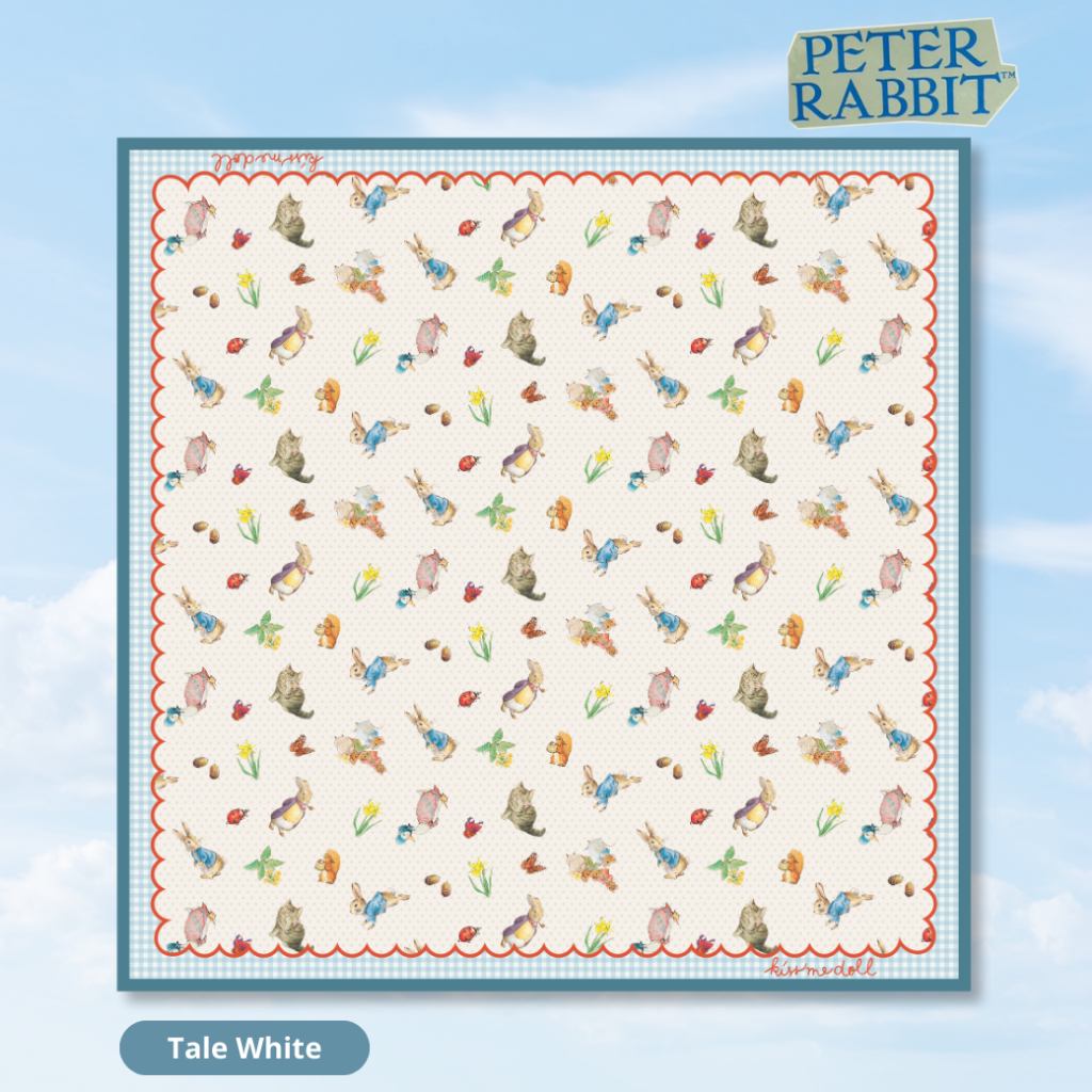 ผ้าพันคอ ผ้าคลุมไหล่ Kiss Me Doll Peter Rabbit ลาย Tale ขนาด 100*100 CM. (New Collection)
