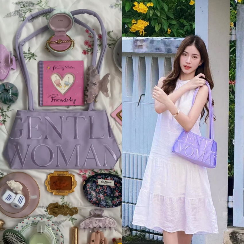 ✅พร้อมส่งทุกสี✅🔖Gentlewoman BALLERINA BAG 【POINTE PINK】กระเป๋านักบัลเล่ย์ สะพายไหล่ กระเป๋าผ้า