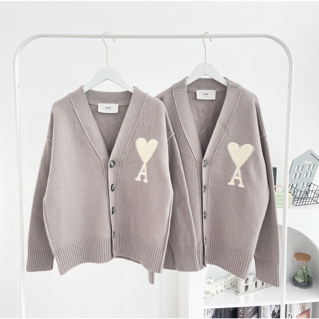 Ami Paris Cardigan (Grey)  New Collection