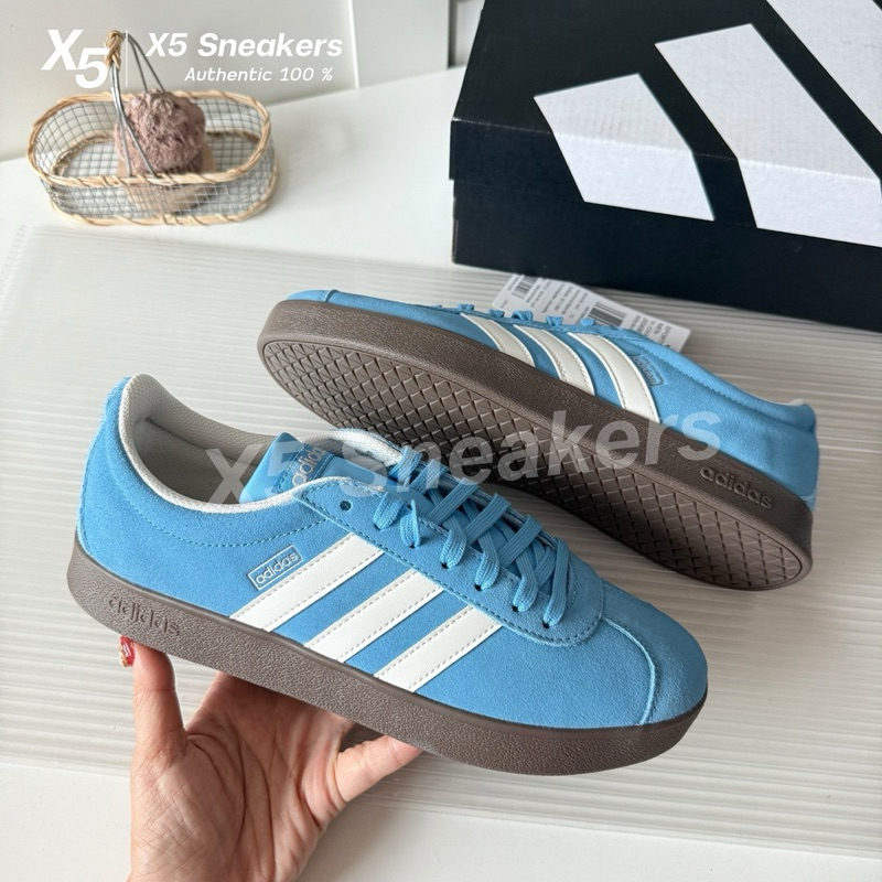 adidas ของแท้ 100% VL Court สีฟ้าขาว